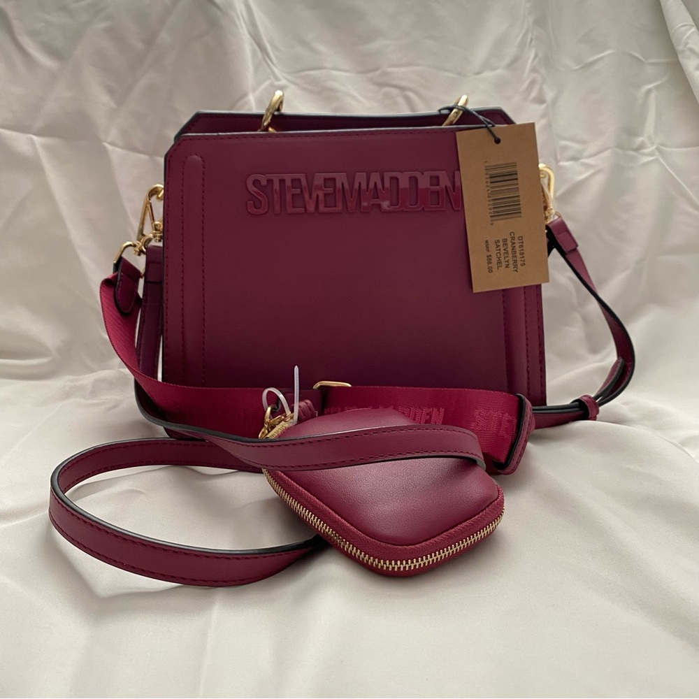 Steve Madden Bevelyn Convertible Tote Bag - Cranberry